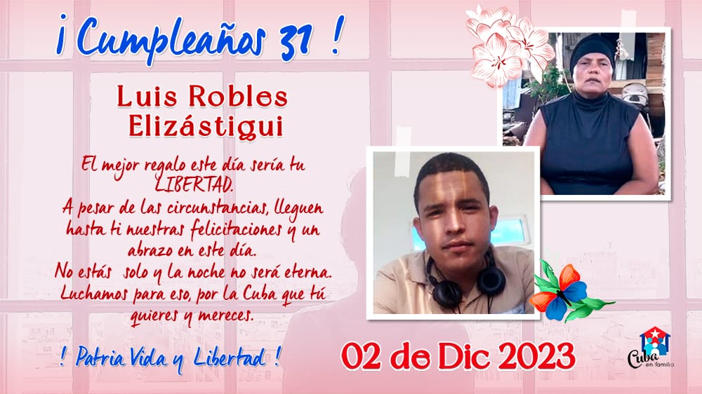 Tarjeta de felicitación por el cumpleaños de Luis Robles.