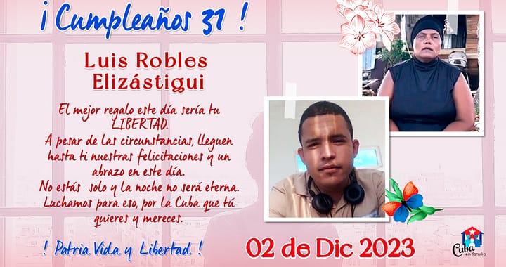 Tarjeta de felicitación por el cumpleaños de Luis Robles.